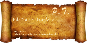 Pócsik Teréz névjegykártya